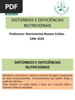 Slides Distúrbios e Deficiências Nutricionais Completo