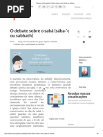 Voltemos Ao Evangelho _ O debate sobre o sabá (sábado ou sabbath)