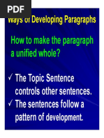 Ways of Developing Paragraphs