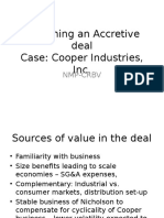 Designing An Accretive Deal Case: Cooper Industries, Inc.: NMP-CRBV
