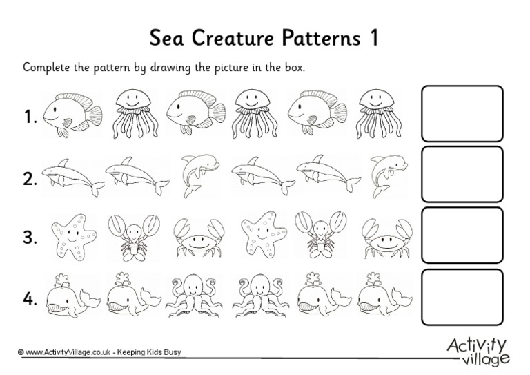 Sea Creature Patterns 1 BW | PDF
