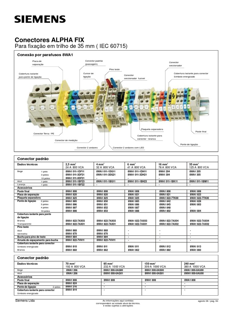 ALPHA FIX - Bornes - Siemens PDF | PDF | Componentes | Equipamento