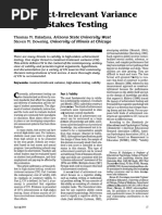 Construct-Irrelevant Variance in High-St