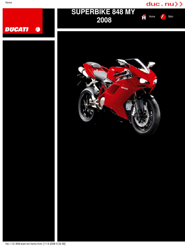 Ducati 848 Workshop and Repair Manual - Manuale D'Officina Superbike