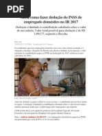 Saiba Como Fazer Dedução Do INSS