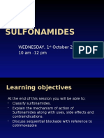 Sulfonamides: Wednesday, 1 October 2014 10 Am - 12 PM