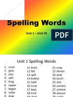 spelling words all units