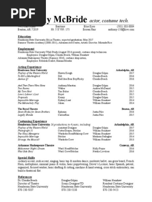 Acting Resume