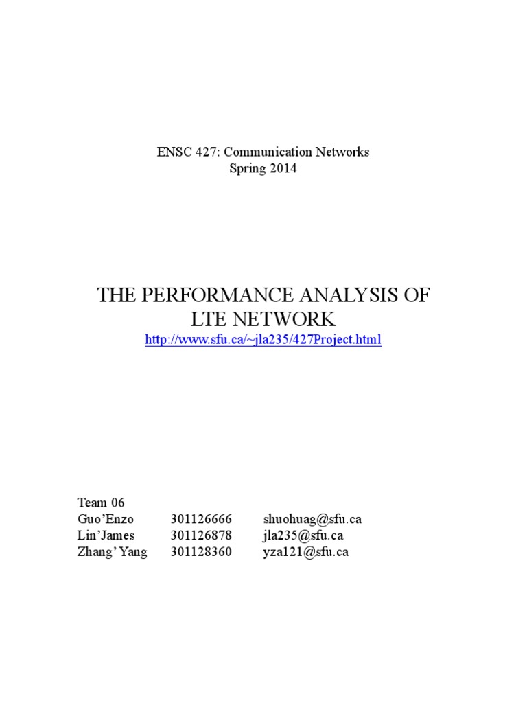 LTE Network Performance Analysis | PDF | Voice Over Ip | Quality Of Service
