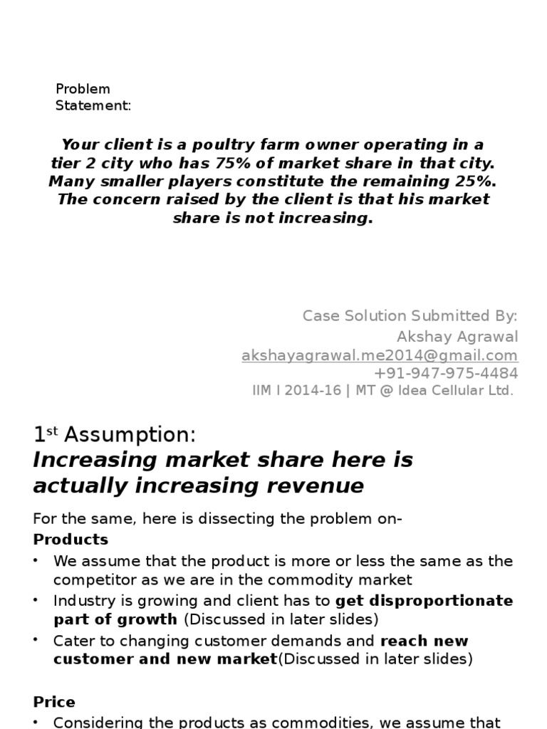 Problem Statement Case Solution Submitted By Akshay Agrawal +91947