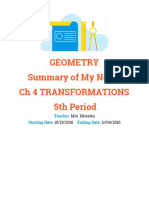 Geometry Summary of My Notes CH 4 Transformations 5th Period
