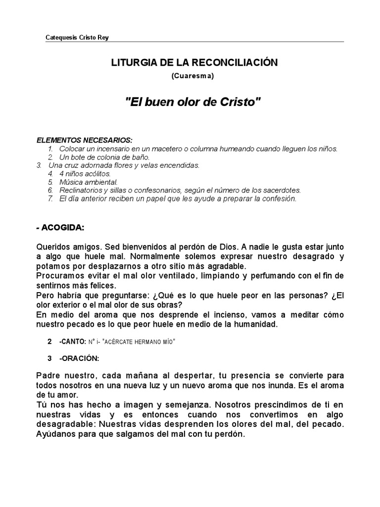 Liturgia de Reconciliación Cuaresmal | PDF | Cristo (título) | Pecado