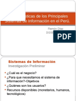 Balance y Caracteristicas de Los Principales Sistemas de Informacion en Peru Ramon Diaz