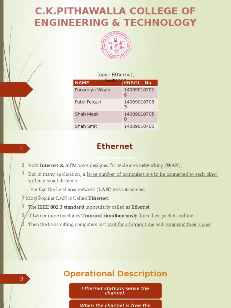 Overview of Switched Ethernet Networks | PDF | Ethernet | Network Switch