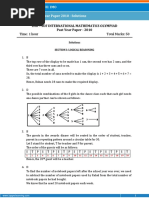 Imo - Sof International Mathematics Olympiad Past Year Paper - 2010