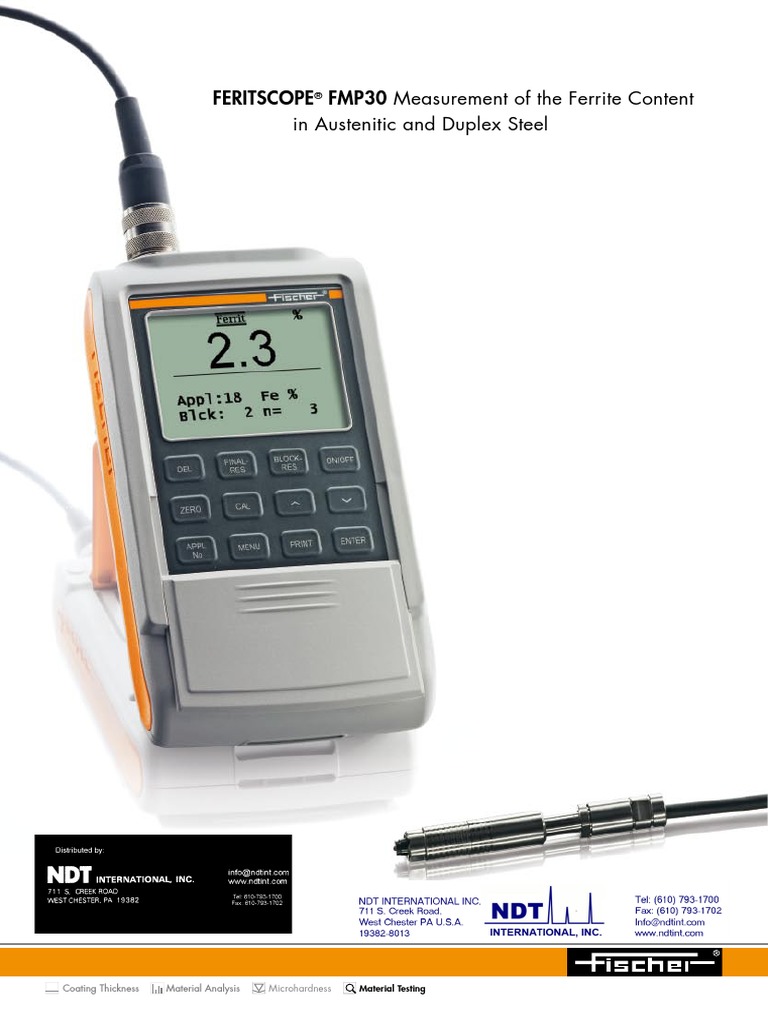 Fischer_Feritscope_FMP30.pdf Steel Calibration Free 30day Trial