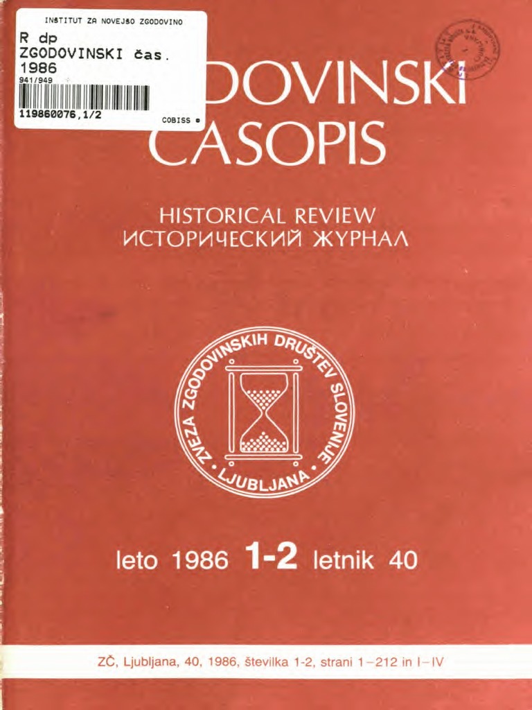 Zgodovinski Časopis 1985 1-2 | PDF