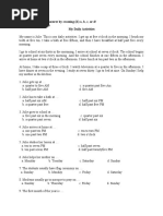 I. Choose The Correct Answer by Crossing (X) A, B, C, or D! Text For Number 1 To 6 My Daily Activities