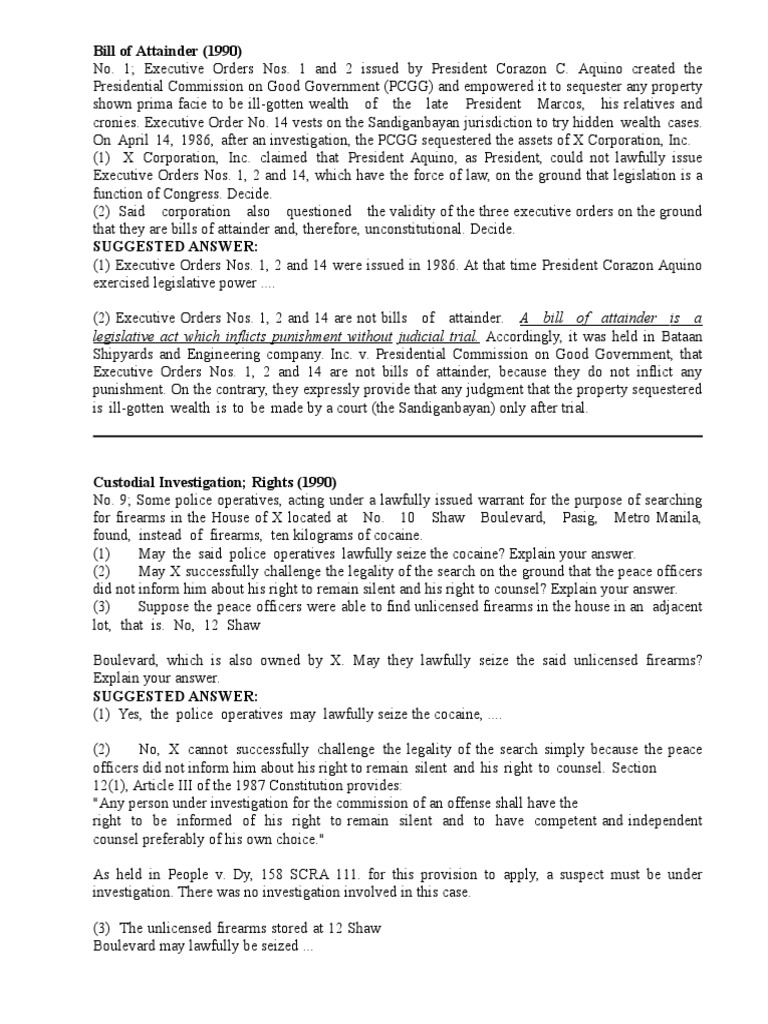 Analysis of the Validity of Executive Orders Establishing the