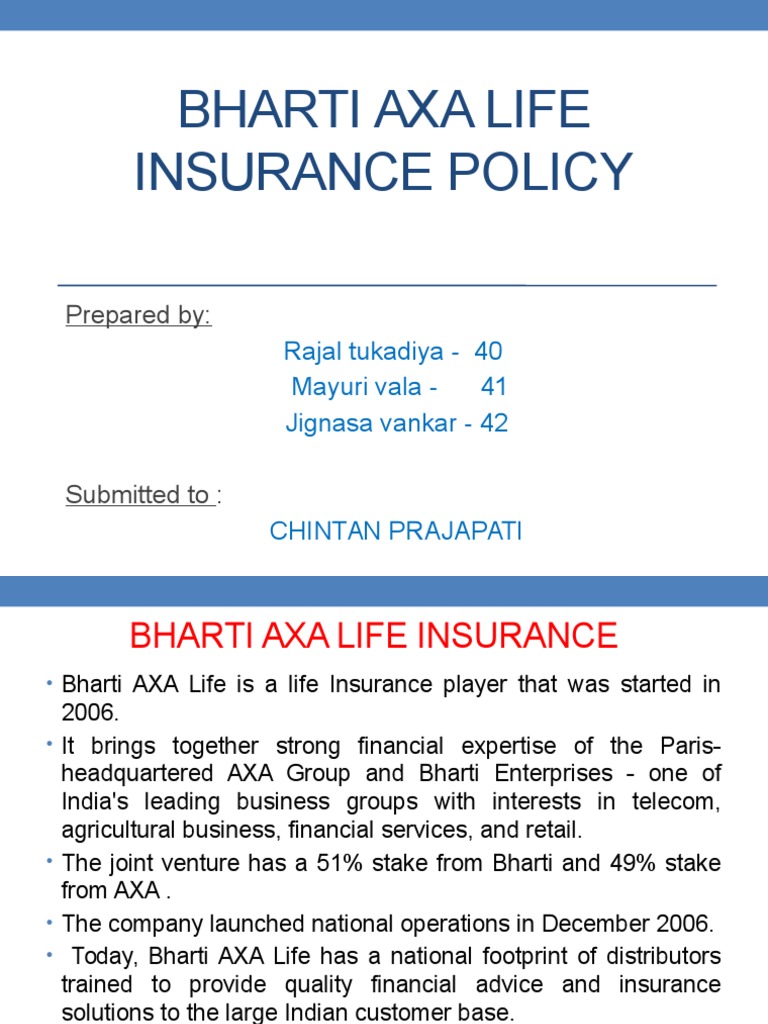 ppt-on-bharti-axa-life-insurance-insurance