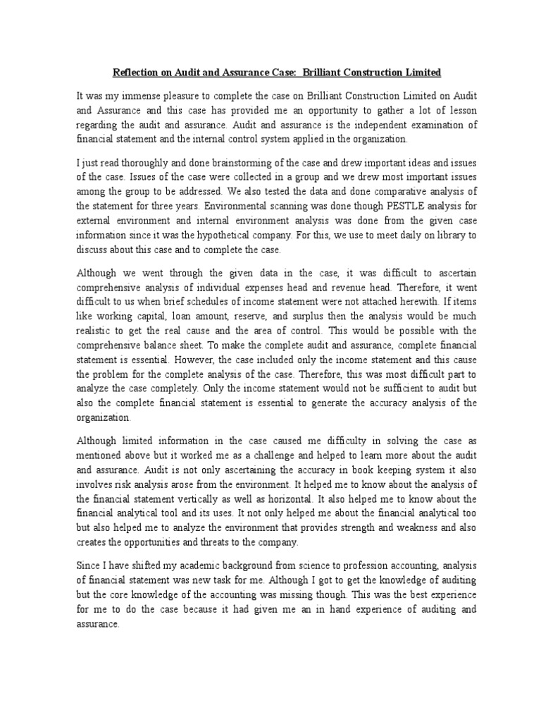 Auditing reflection essay 08 picture