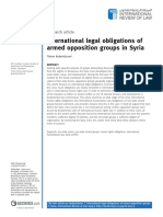 International Legal Obligations of Armed Opposition Groups in Syria