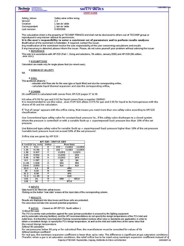 PSVs Calculation | PDF | Flow Measurement | Gases
