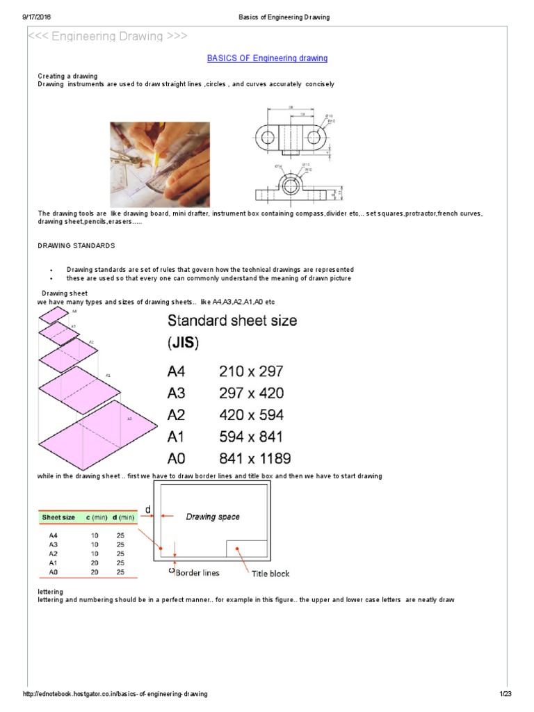 Basics of Engineering Drawing Infographics Geometry Free 30day