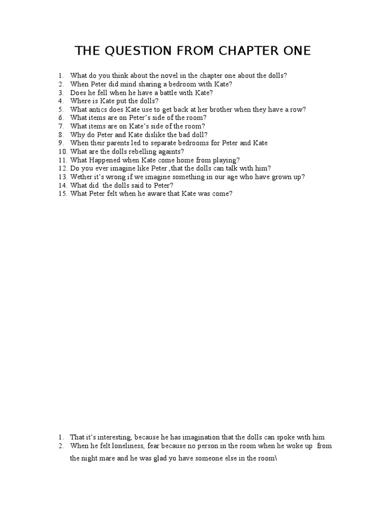 Chapter One Discussion Questions | PDF | General Fiction