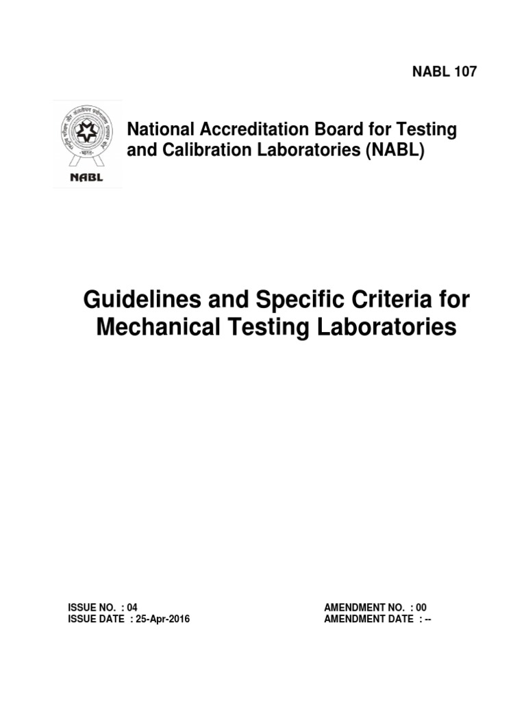 NABL Guidelines for Mechanical Testing | PDF | Textiles | Hvac