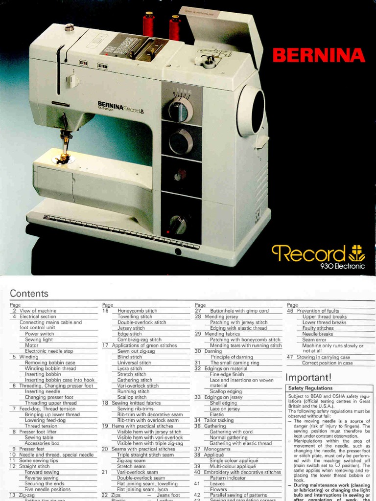 Bernina 930 Manual