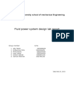 Fluid Power System Design Lab Report: Addis Ababa University School of Mechanical Engineering