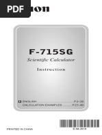 Canon F-715SG Manual