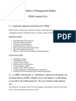 LJI Management Studies HRM Answer Key Significance Issues