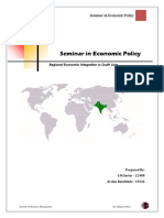 Regional Economic Integration in South Asia