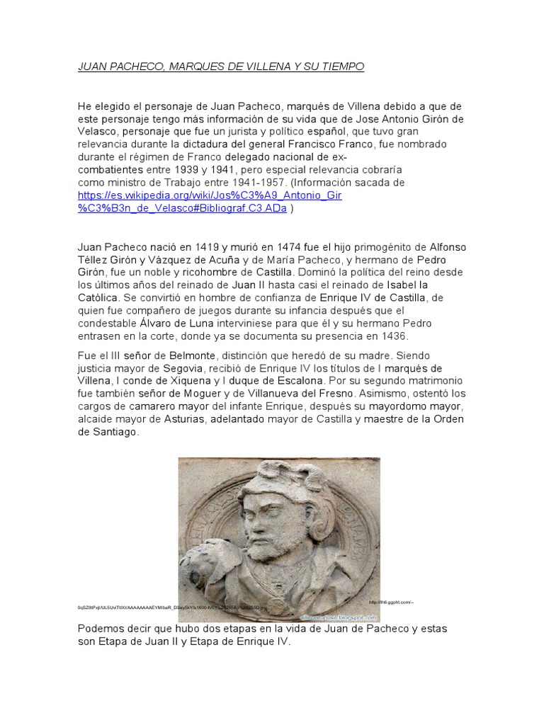 Juan Pacheco Españoles Nobleza Free 30day Trial Scribd