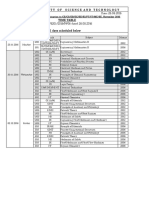 Cochin University BTech exam timetable