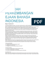 Sejarah Perkembangan Ejaan Bahasa Indonesia