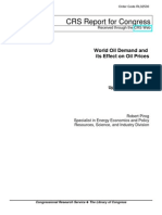 CRS Report For Congress: World Oil Demand and Its Effect On Oil Prices