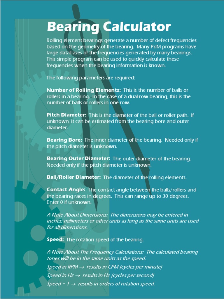 Bearing Calculator Bearing (Mechanical) Rotation