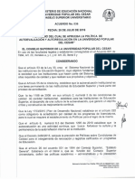 Acuerdo No. 036 Del 26 de Julio de 2016 Política Autoevaluación y Autoregulacion