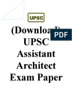 UPSC Assistant Architect Exam Paper