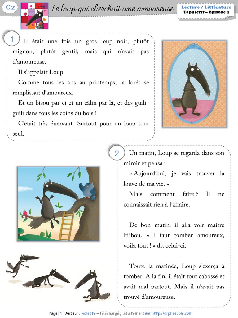 Le Loup Qui Cherchait Une Amoureuse Maternelle