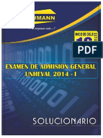 SOLUCIONARIO EXAMEN DE ADMISION UNHEVAL 2014-I (08 de Agosto) PDF