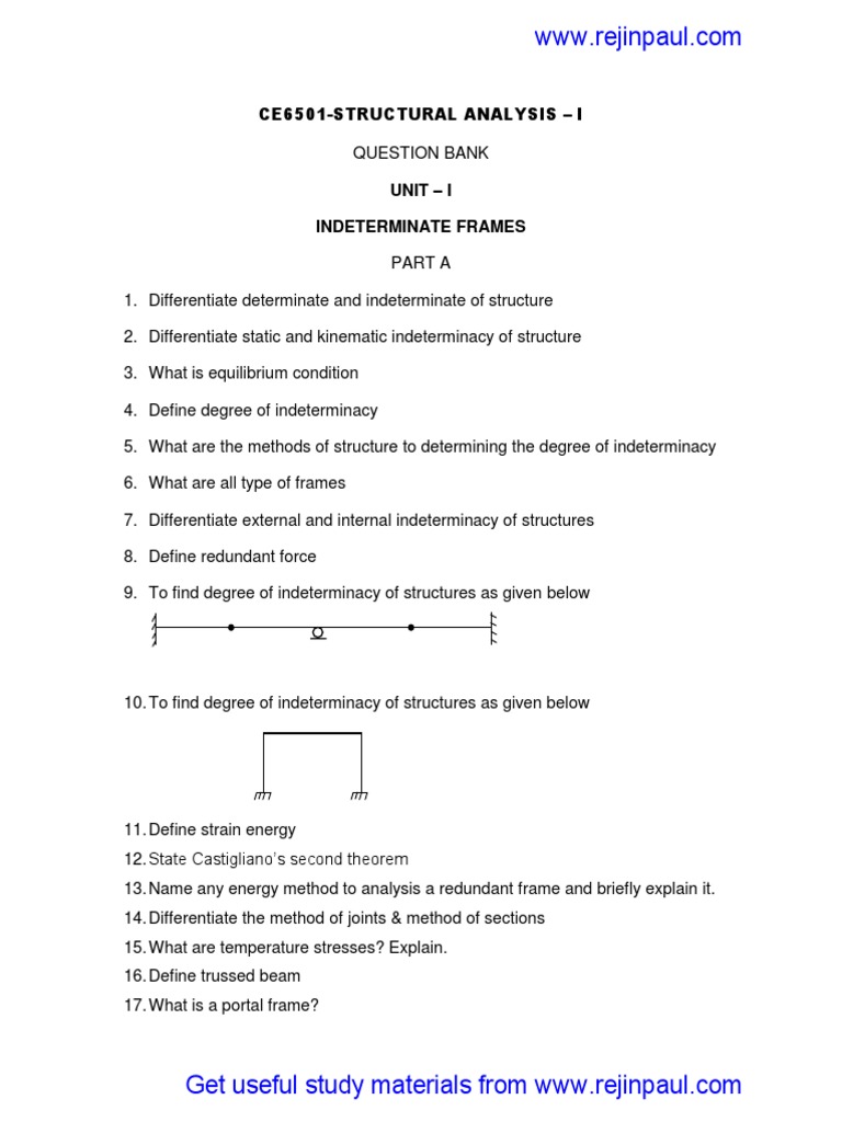 Structural Analysis of Indeterminate Frames | PDF | Bending | Beam ...