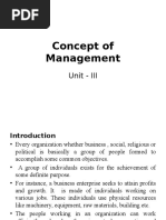 Concept of Management: Unit - III