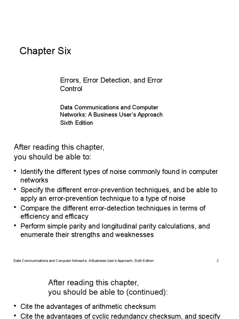 Error Detection in Data Networks | PDF | Transmission Control Protocol ...