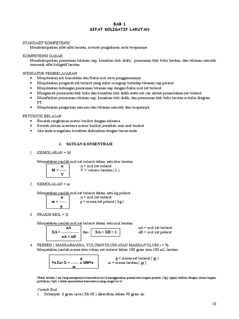 1 Soal Sifat Koligatif Larutan
