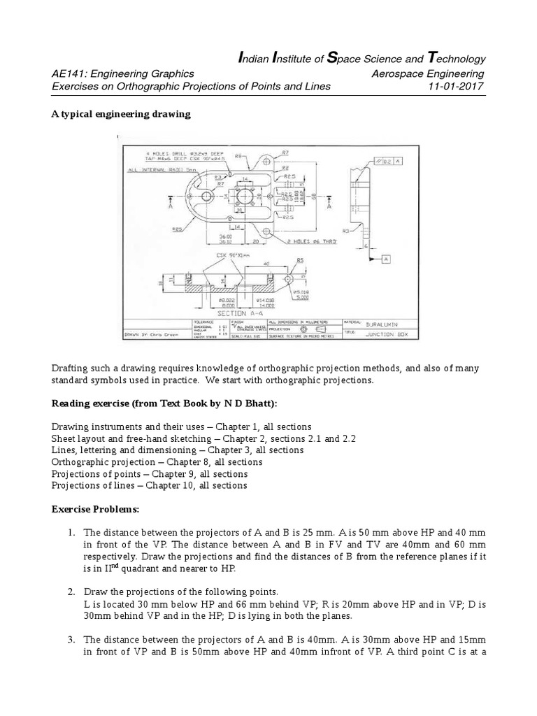 I I S T: A Typical Engineering Drawing | PDF | Pencil | Space