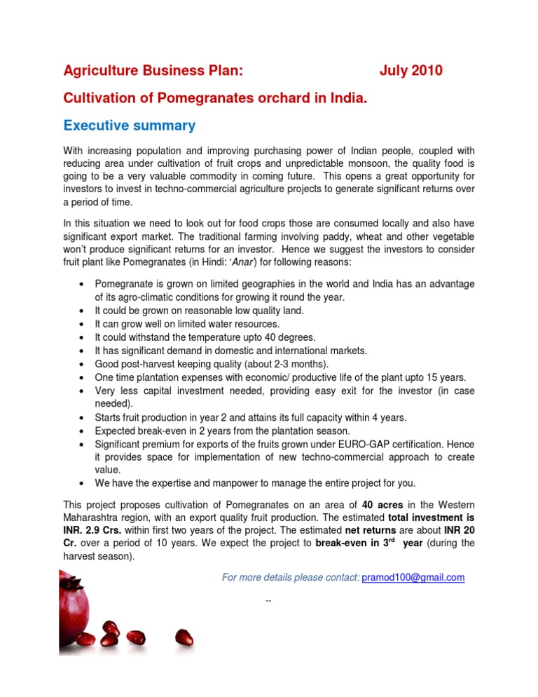 Free farm business plan template image